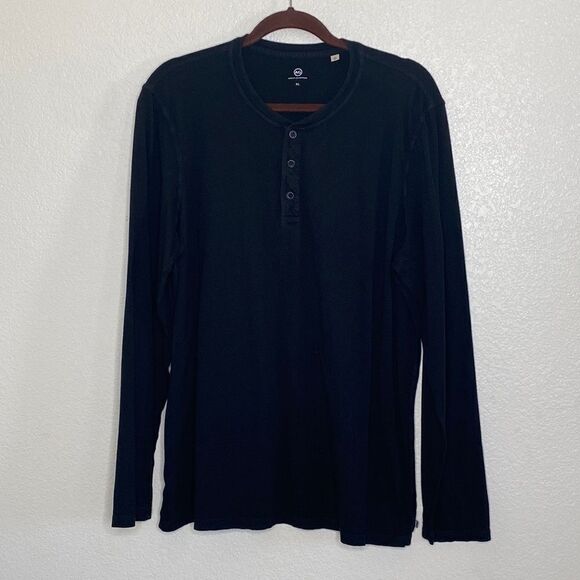 Adriano Goldschmeid Men’s Black Long Sleeves Henley Size XL. Made in USA - Picture 1 of 4